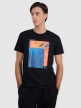  4F Męski tshirt z nadrukiem 4F 4FWAW25TTSHM3123  czarny Czarny