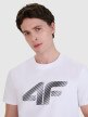 Męski t-shirt z nadrukiem 4F 4FWMM00TTSHM2257 - biały