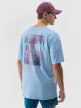 Męski t-shirt z nadrukiem 4F 4FWSS24TTSHM1287 – niebieski