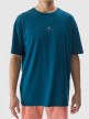 Męski t-shirt z nadrukiem 4F 4FWSS24TTSHM1287 – turkusowy