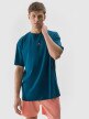 Męski t-shirt z nadrukiem 4F 4FWSS24TTSHM1287 – turkusowy