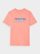 Męski t-shirt z nadrukiem 4F 4FWSS24TTSHM1288 - pomarańczowy