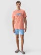 Męski t-shirt z nadrukiem 4F 4FWSS24TTSHM1288 - pomarańczowy