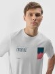 Męski t-shirt z nadrukiem 4F 4FWSS24TTSHM1289 - biały