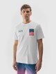 Męski t-shirt z nadrukiem 4F 4FWSS24TTSHM1289 - biały