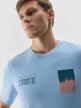 Męski t-shirt z nadrukiem 4F 4FWSS24TTSHM1289 - niebieski