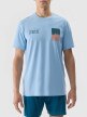 Męski t-shirt z nadrukiem 4F 4FWSS24TTSHM1289 - niebieski