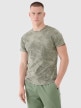 Męski t-shirt z nadrukiem 4F 4FWSS25TTSHM1960 - oliwkowy
