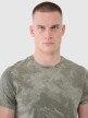 Męski t-shirt z nadrukiem 4F 4FWSS25TTSHM1960 - oliwkowy