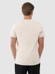 Męski t-shirt z nadrukiem 4F 4FWSS25TTSHM1974 - beżowy