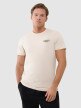 4F Męski tshirt z nadrukiem 4F 4FWSS25TTSHM1974  beżowy Beżowy