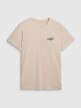 Męski t-shirt z nadrukiem 4F 4FWSS25TTSHM1974 - beżowy