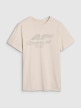 Męski t-shirt z nadrukiem 4F 4FWSS25TTSHM2004 - beżowy