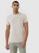 Męski t-shirt z nadrukiem 4F 4FWSS25TTSHM2004 - beżowy