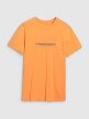 Męski t-shirt z nadrukiem 4F 4FWSS25TTSHM2004 - pomarańczowy