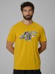  4F Męski tshirt z nadrukiem 4F 4FWSS26TTSHM2659  żółty żółty