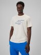 mini: Męski t-shirt z nadrukiem 4F 4FWSS26TTSHM2666 - kremowy (1)