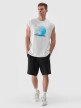 Męski tank top z nadrukiem 4F 4FRSS24TSLEM148 - biały