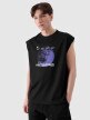4F Męski tank top z nadrukiem 4F 4FRSS24TSLEM148  czarny Czarny