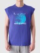 Męski tank top z nadrukiem 4F 4FRSS24TSLEM148 - niebieski