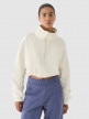 Bluza dresowa nierozpinana damska 4F x Anna Lewandowska 4FALSAW24TSWSF1743 - kremowa