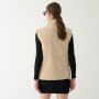 Damski bezrękawnik puchowy Guess Aurlie SL Puffer Overshirt - beżowy