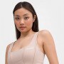 Damski top treningowy Guess Brigit Active Top - beżowy