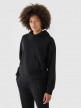 Outhorn Damska bluza dresowa nierozpinana z kapturem Outhorn OTHWAW24TSWSF1681  czarna Czarny