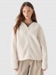 Outhorn Damski polar sherpa rozpinany Outhorn OTHWAW24TJACF219   biały Biały