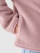 Damski polar sherpa rozpinany Outhorn OTHWAW24TJACF219  - różowy