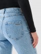 Damskie jeansy straight z prostymi nogawkami  Outhorn OTHWAW24TJNSF003 - niebieskie