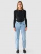 Damskie jeansy straight z prostymi nogawkami  Outhorn OTHWAW24TJNSF003 - niebieskie