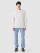 Męski longsleeve basic Outhorn OTHWAW24TLONM415 -biały