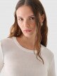 Damski longsleeve z modalu i kaszmiru Outhorn OTHWAW24TLONF466 - biały