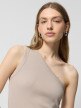 mini: Damski top na jedno ramię Outhorn OTHWSS24TSLEF084 - beżowy (3)