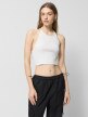 Damski top slim prążkowany Outhorn OTHWSS24TSLEF085 - biały