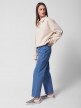 Damskie jeansy straight Outhorn  OTHWSS24TTROF723 - niebieskie