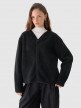 Damski polar sherpa rozpinany Outhorn OTHWAW24TJACF219  - czarny