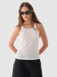 Outhorn Damski top basic Outhorn OTHWAW24TSLEF189  biały Biały