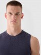 Męski top treningowy bezszwowy 4F x Robert Lewandowski RL9SAW24TFSLM509 - granatowy