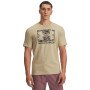UNDER ARMOUR Męski tshirt z nadrukiem Under Armour UA ABC Camo Boxed Logo SS  beżowy Beżowy
