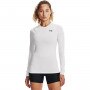 Damski longsleeve treningowy Under Armour UA HG Authentics Comp LS - biały