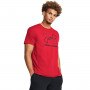 UNDER ARMOUR Męski tshirt z nadrukiem Under Armour UA Foundation Short Sleeve  czerwony Czerwony