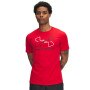 UNDER ARMOUR Męski tshirt z nadrukiem Under Armour UA Gl Foundation Update Ss  czerwony Czerwony