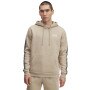 Męska bluza nierozpinana z kapturem UA Icon Fleece HD Taping - beżowa