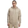 Męska bluza nierozpinana z kapturem UA Icon Fleece HD Taping - beżowa