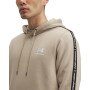 Męska bluza nierozpinana z kapturem UA Icon Fleece HD Taping - beżowa