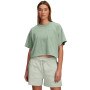 Damski t-shirt crop top Under Armour UA Heavyweight Wash SS - zielony