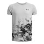 UNDER ARMOUR Chłopięca koszulka treningowa Under Armour UA Tech Graphic SS  szara Szary