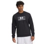 UNDER ARMOUR Męska bluza dresowa nierozpinana bez kaptura Under Armour UA Rival Terry Logo Crew  czarna Czarny
